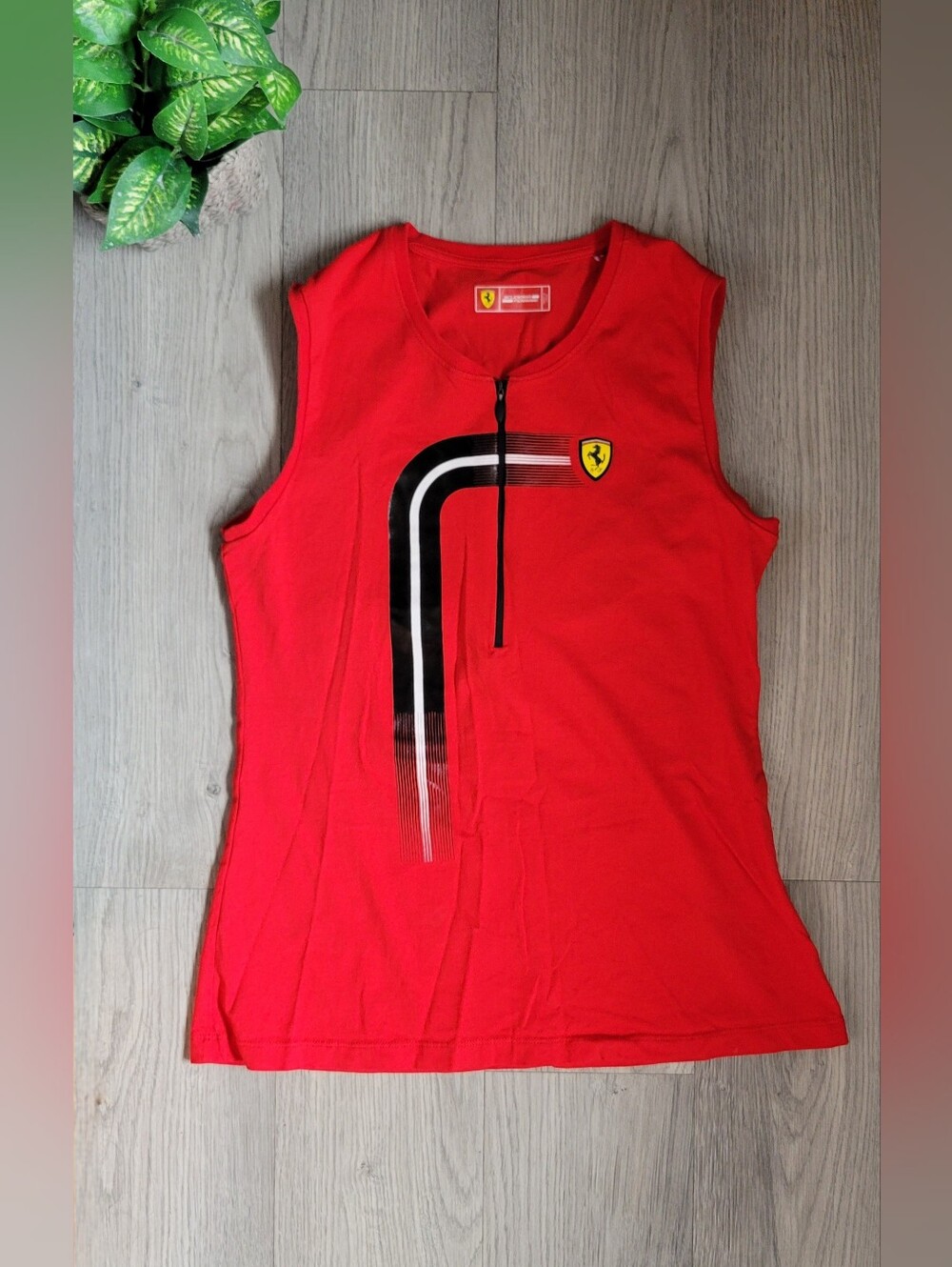 Scuderia Ferrari Official Project Red Sleeveless Zipper Front Tank Top, Small - Picture 2 of 11